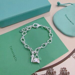 Tiffany & Co. Silver Link Bracelet with Charms
